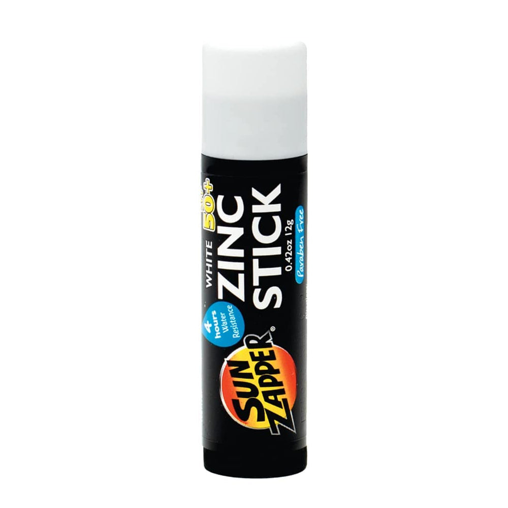 Sun Zapper zinc oxide sunscreen stick in packaging for travel protection.