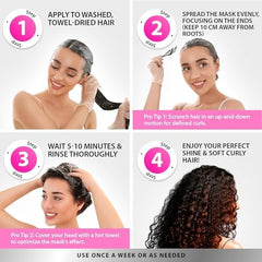 SUNATORIA Curly Hair Mask argan keratin formula nourishes dry, frizz-prone strands
