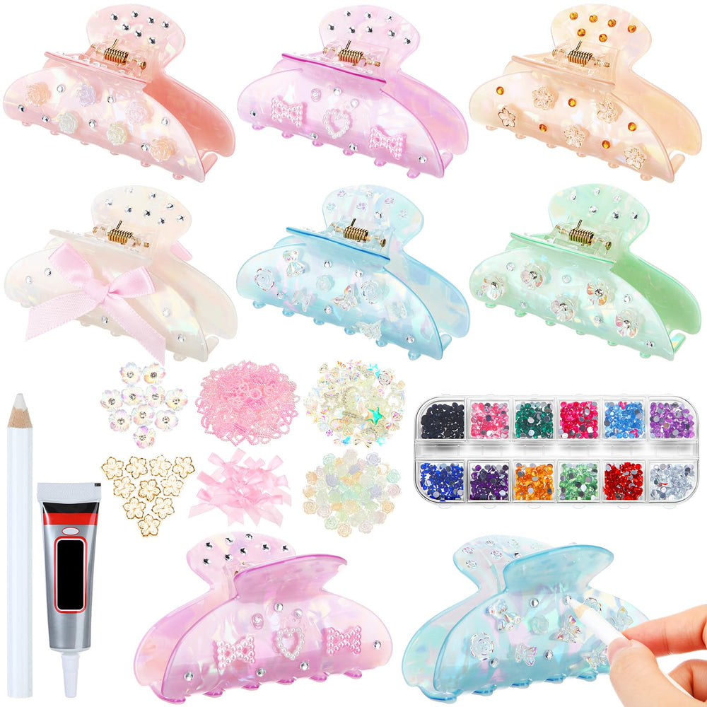Suncalla DIY hair clips kit cover with multicolor acrylic pins for creative styling.
