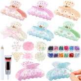 Suncalla DIY hair clips kit cover with multicolor acrylic pins for creative styling.