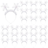 Suncalla snowflakes headband in silver glitter adds festive sparkle for holiday parties.
