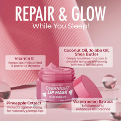 Sundae Glow Lip Mask Watermelon ingredients close-up highlighting watermelon and shea.
