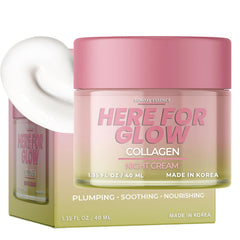 Sunday Essence Collagen Night Cream bottle for overnight hydration and smoother skin.