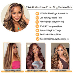 Sunelk Honey Blonde Ombre wig back view highlighting length and waves