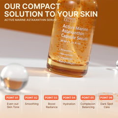 SUNGBOON EDITOR Active Marine Astaxanthin Serum swatch demonstrates balanced skin tone.