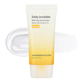 SUNGBOON EDITOR Daily Invisible Blurring Sunscreen bottle shows a weightless matte finish for makeup-ready skin.