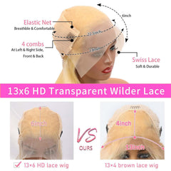 SUNKASA HD 13x6 transparent-lace wig with invisible knots and wide part