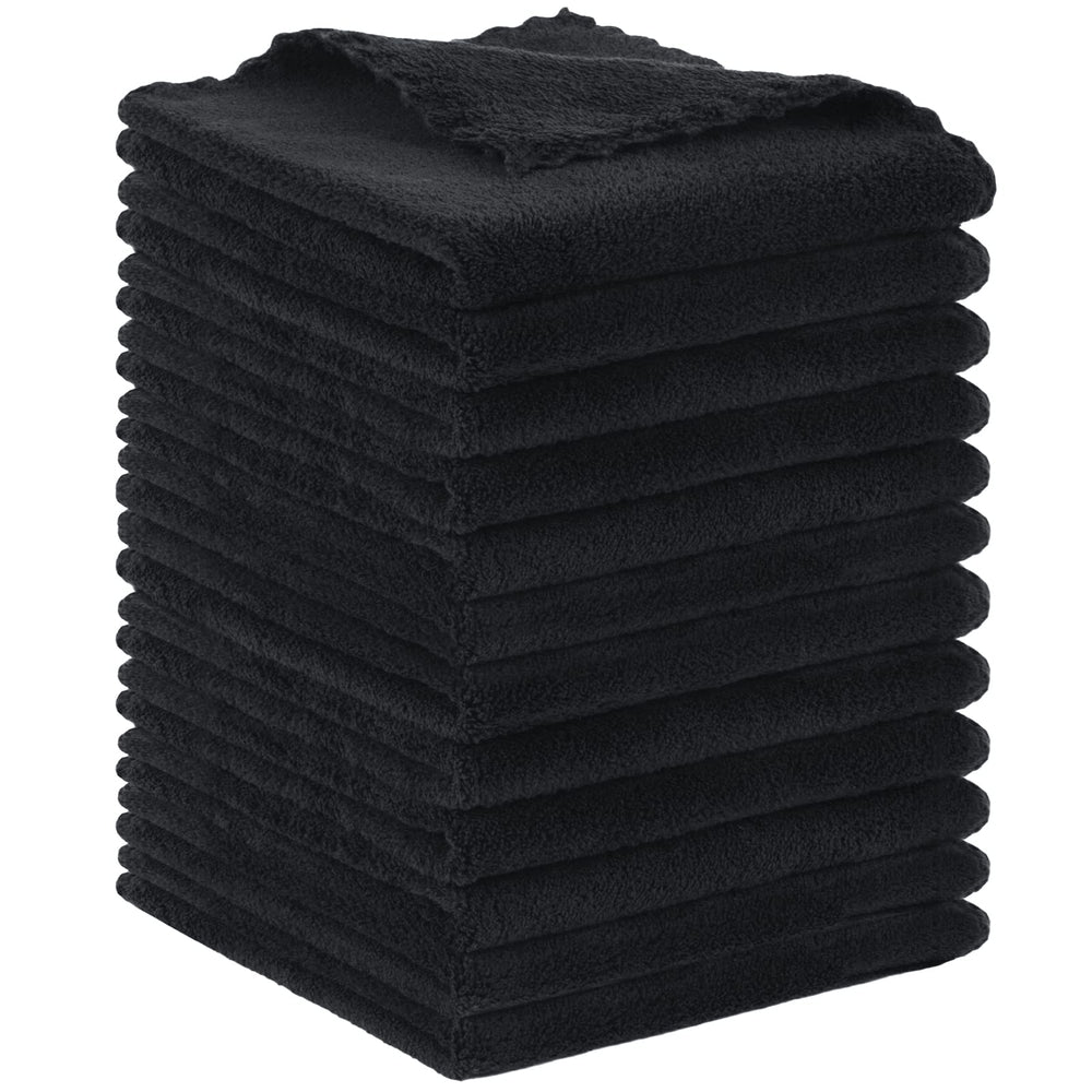SUNLAND microfiber face cloth 12x12-inch pack in black for easy makeup removal.
