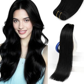Sunny Hair 22 inch sew-in extensions closeup shows silky Remy hair with natural movement