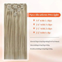Sunny Hair clip-in extensions straight on head showing seamless blend and volume