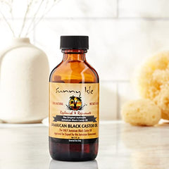 Sunny Isle Jamaican Black Castor Oil on hair shaft for hydration and shine.