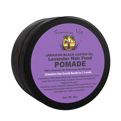 Sunny Isle pomade jar shows rich texture for frizz control and shine