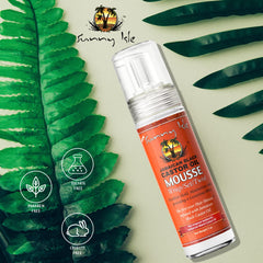 Sunny Isle Jamaican Black Castor Oil Mousse Wrap Set bottle shows shine-enhanced curls.