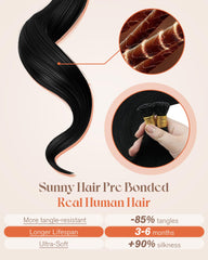 Sunny Hair extensions length and volume visuals highlight dramatic length with natural movement
