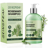 Sunspeak rosemary shampoo bottle showcasing a strengthening formula for thicker hair
