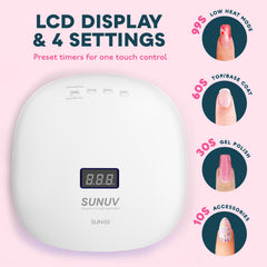 SUNUV SUN4S pink removable base shown for easy cleaning and flexible setup