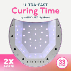 SUNUV UV LED nail lamp open-bottom design aids cleanup after sessions.