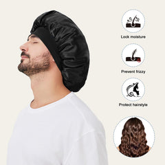 Supaze bonnet closeup highlights breathable fabric and smooth satin for comfort.