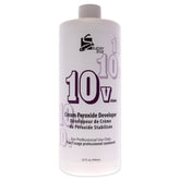 Super Star 10v Cream Peroxide Developer bottle pour shows smooth consistency for precise color lift