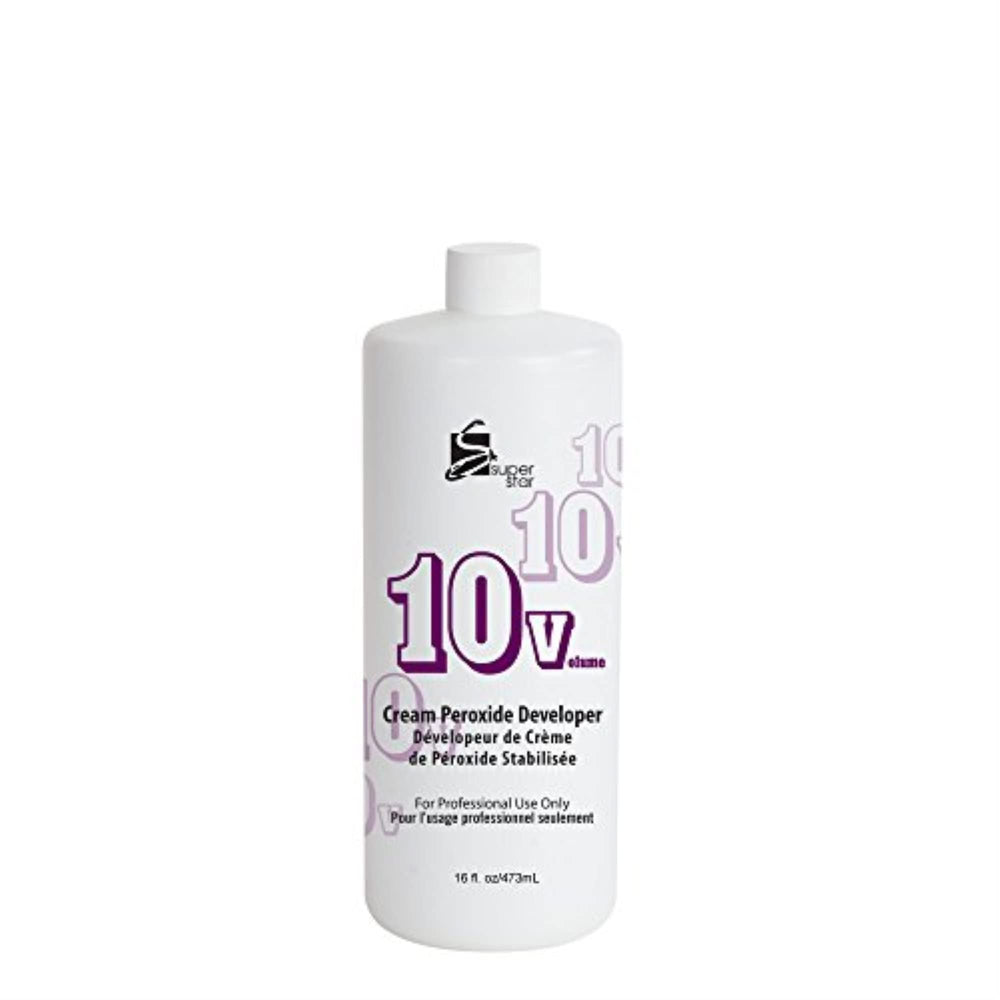 Super Star Cream Peroxide Developer 10 Volume bottle for even color lift and smooth processing
