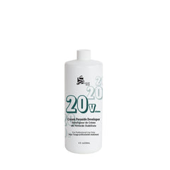Super Star stabilized cream peroxide developer 20V bottle for even color development.