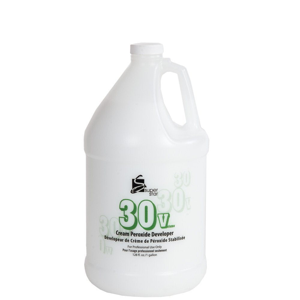 Super Star Stabilized Cream Peroxide Developer 30v bottle for consistent color results