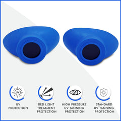 Super Sunnies Slim Flex eyeshields side profile with strapless design for quick salon use