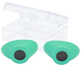 Super Sunnies Slim Flex teal front view eye shields for UV protection during tanning sessions