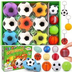 SUPERGFS bath bomb set with nine colorful bombs for kids' bath time