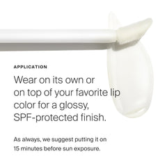 Supergoop Lipscreen Shine non-sticky gloss for soft, comfortable wear.