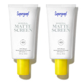 Supergoop! Mineral Mattescreen pack-2-45ml offers lightweight matte protection for daily use.