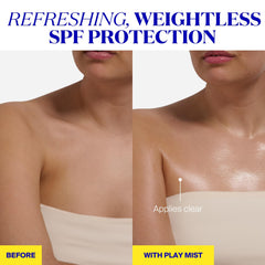 Supergoop! PLAY Antioxidant Body Mist SPF 50 label highlights lightweight sunscreen
