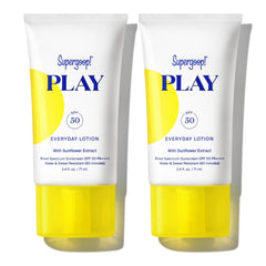 Supergoop! PLAY Everyday Lotion SPF 50 bottle for fast, non-greasy sun protection.