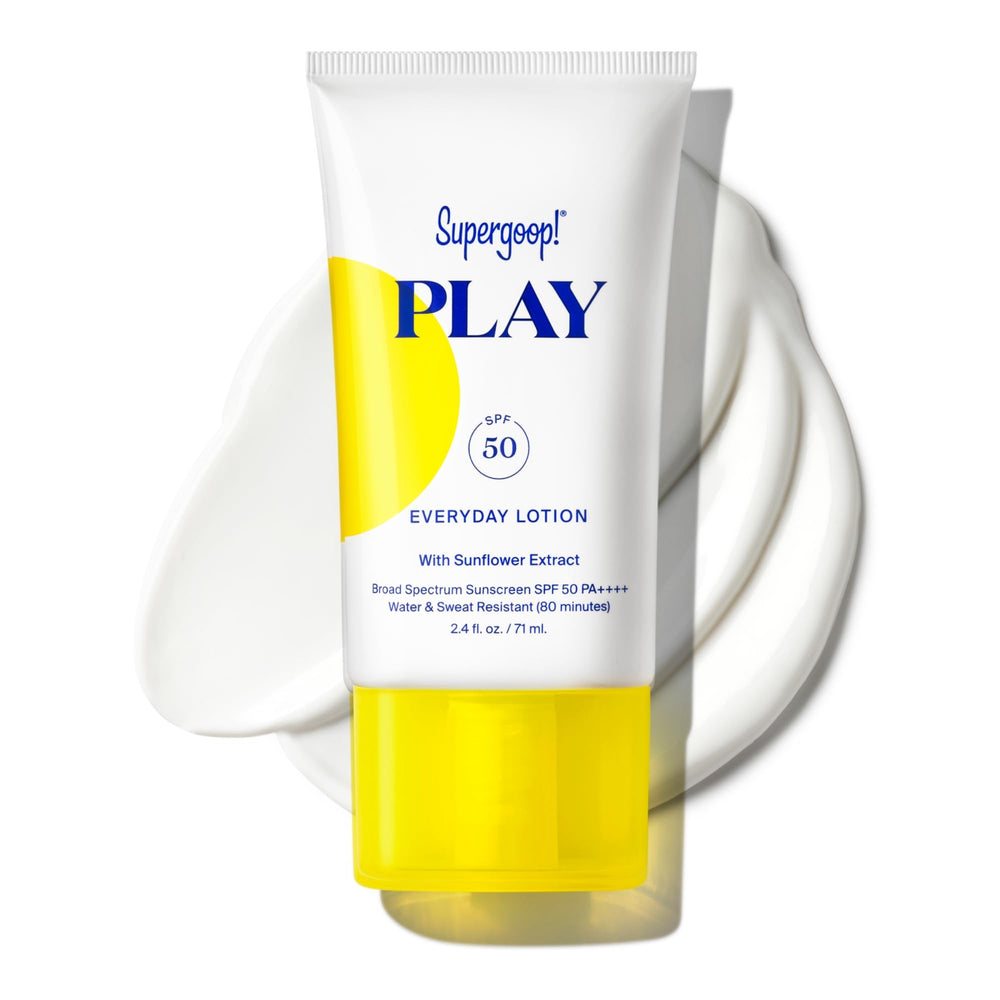 Supergoop PLAY Everyday SPF 50 bottle pump for lightweight daily protection during outdoor activities