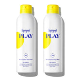 Supergoop! PLAY SPF50 body mist bottle for quick broad-spectrum protection.