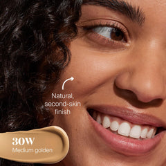 Supergoop Protec(tint) SPF 50 application on fingers demonstrates blendable texture