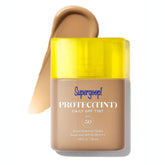 Supergoop Protec(tint) SPF 50 light bottle close-up for lightweight daily coverage