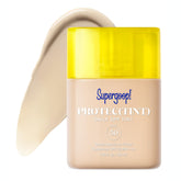 Supergoop Protec(tint) Light bottle close-up for easy daily SPF 50 protection.