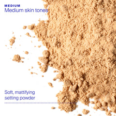 Supergoop! (Re)setting Powder brush dispensing precise amount for mess-free touch-ups