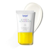 Supergoop Unseen Clear Sunscreen bottle showing invisible protection for all skin tones