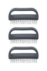 Superio Stiff Nail Brush with Handle close-up shows durable bristles for tough grime removal.