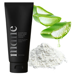 Superior Mane cream being applied with spatula for smooth, even hair removal