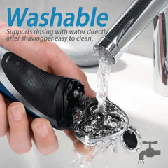 SUPERNB SH50 pack included shows 3 blades and cleaning brush for complete replacement.