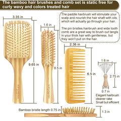 Closeup of Superwash Plus bamboo paddle brush pins for gentle knots