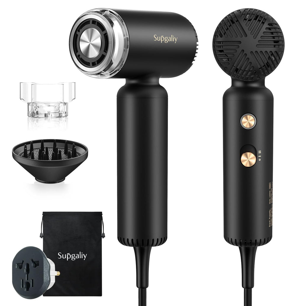 SUPGALIY dual-voltage travel hair dryer with worldwide compatibility for travel styling
