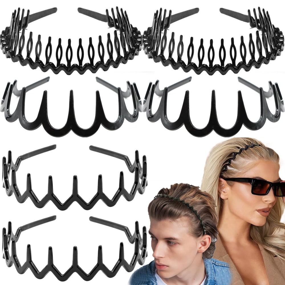 Supgoodom zigzag headbands 6-pack in bright colors for everyday styling.
