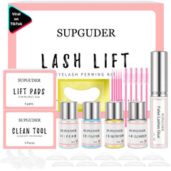 Supguder lash lift kit unboxing shows organized tools for salon-grade results.