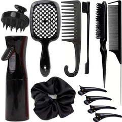 SUPHOUSE detangling brush with soft nylon bristles smooths knots without pulling.