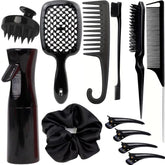 SUPHOUSE hair styling brush set package view demonstrates an all-in-one toolkit for versatile home grooming.