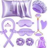 SUPHOUSE heatless curls overnight set with satin pillowcase promotes smooth hair while you sleep